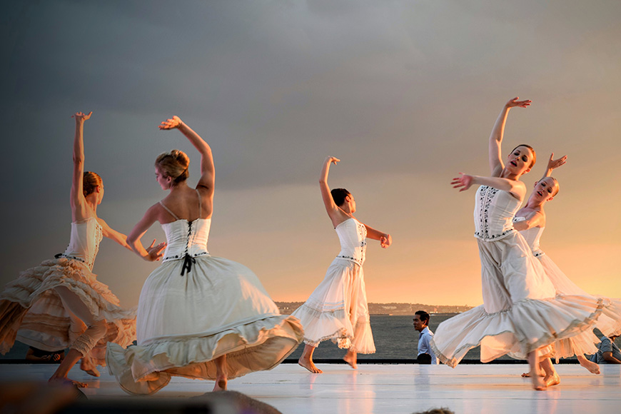 Dancers in white dresses