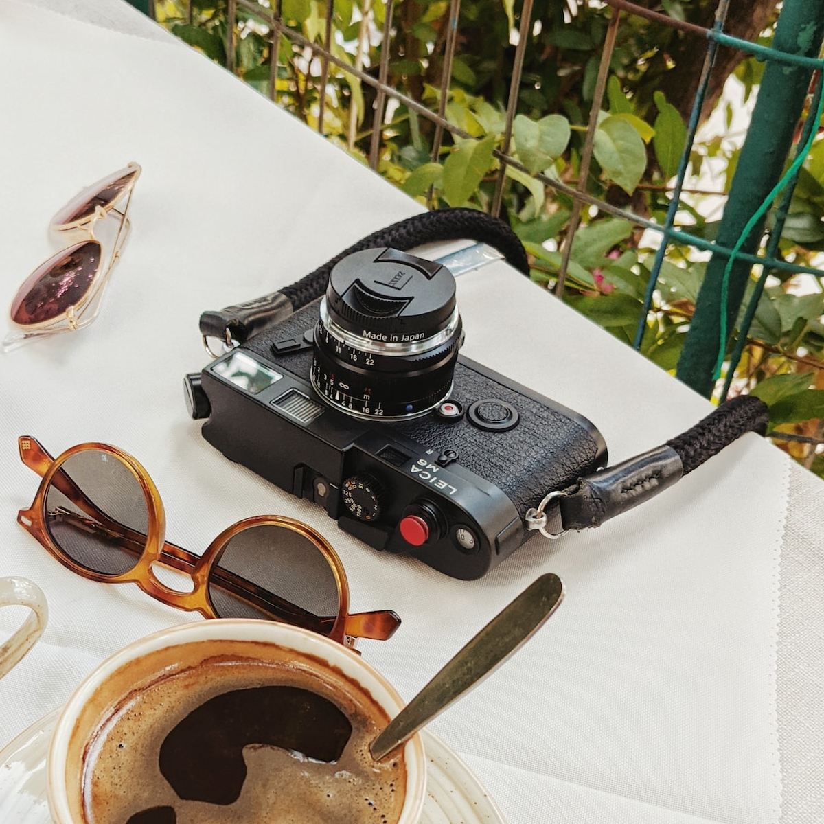 photo of leica m6 camera on table