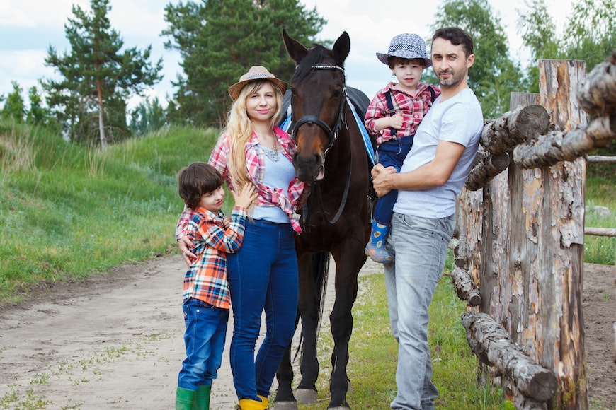 Family portrait with horse