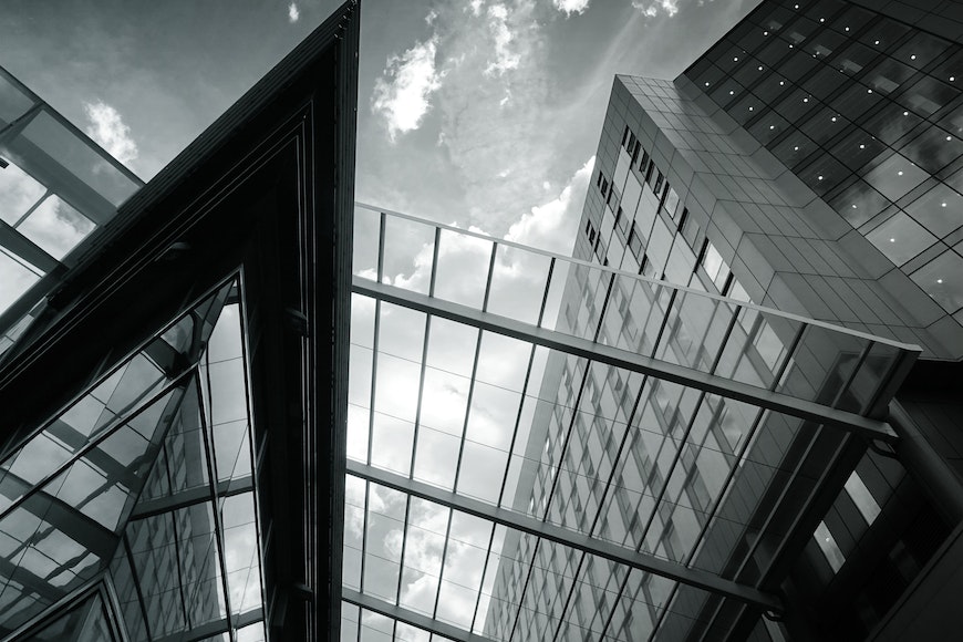 Glass architecture in greyscale