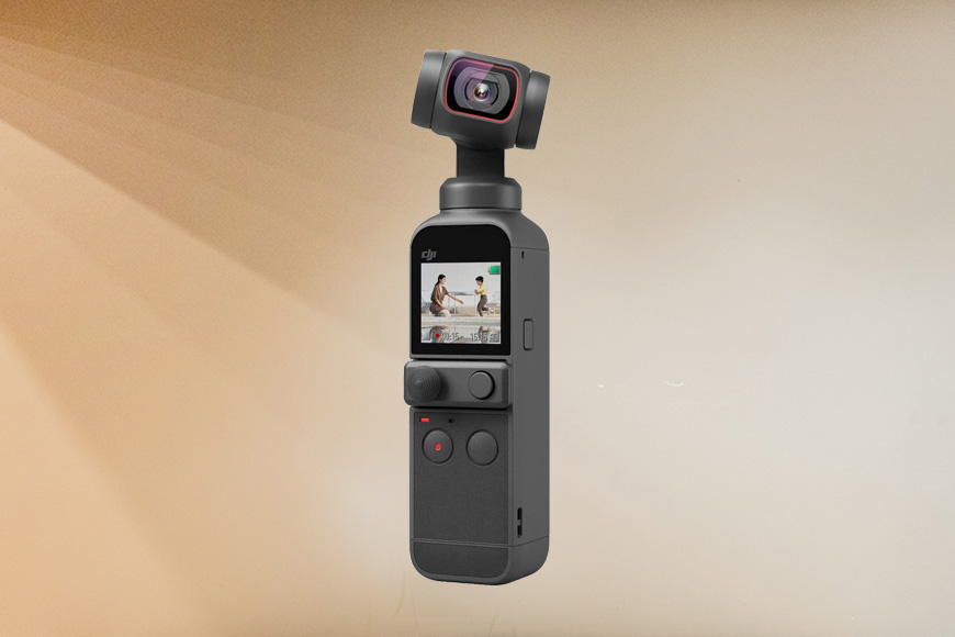a video camera attached to a cell phone.