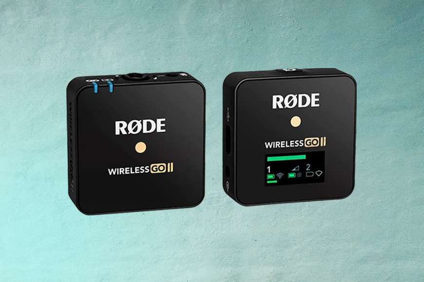 Rode Wireless GO II ON a green background
