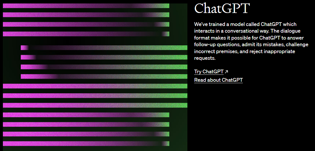photo of ChatGPT's interface description from OpenAI