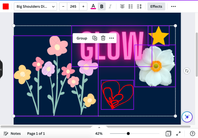 How to group things on canva and ungroup 