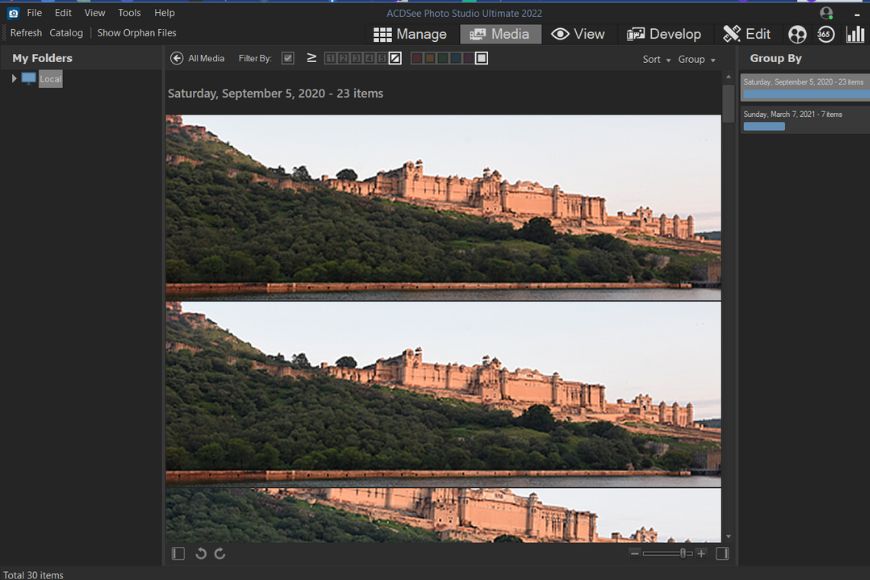 a picture of a castle on a hill in the ACDSee media mode window