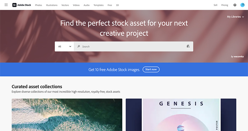 a screenshot of Adobe Stock website