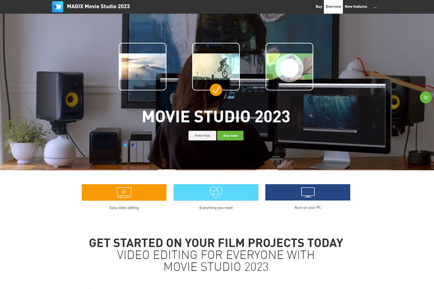 a screen shot of a movie studio website.
