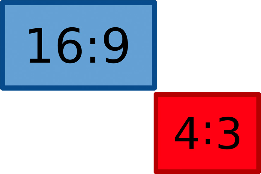 Color rectangles showing a comparison of the video aspect ratios