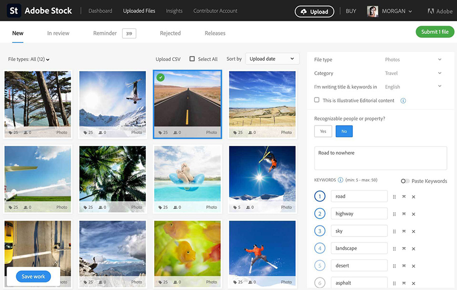 a screen shot of adobe stock web page with multiple pictures.