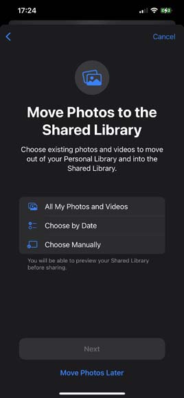 the move photo library app on an iphone.