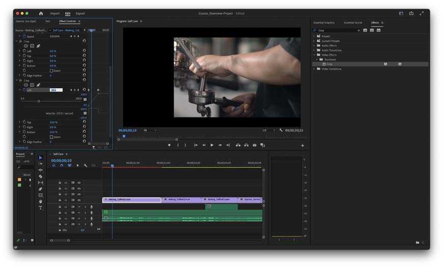 a screen shot of a video being edited.