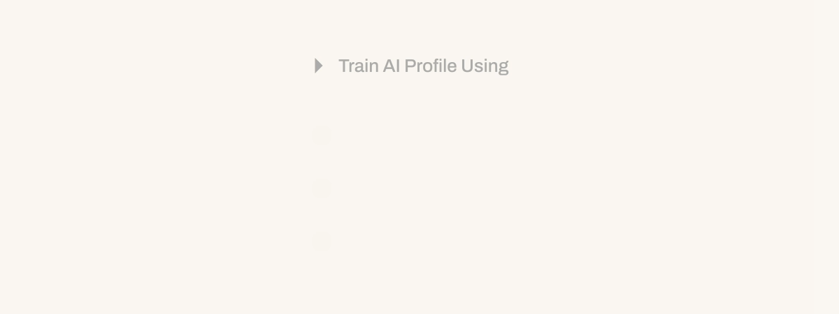 a white wall with the words train ia profile using.