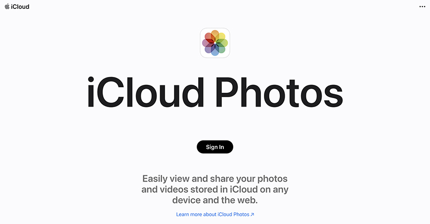a screen shot of the icloud photos page.