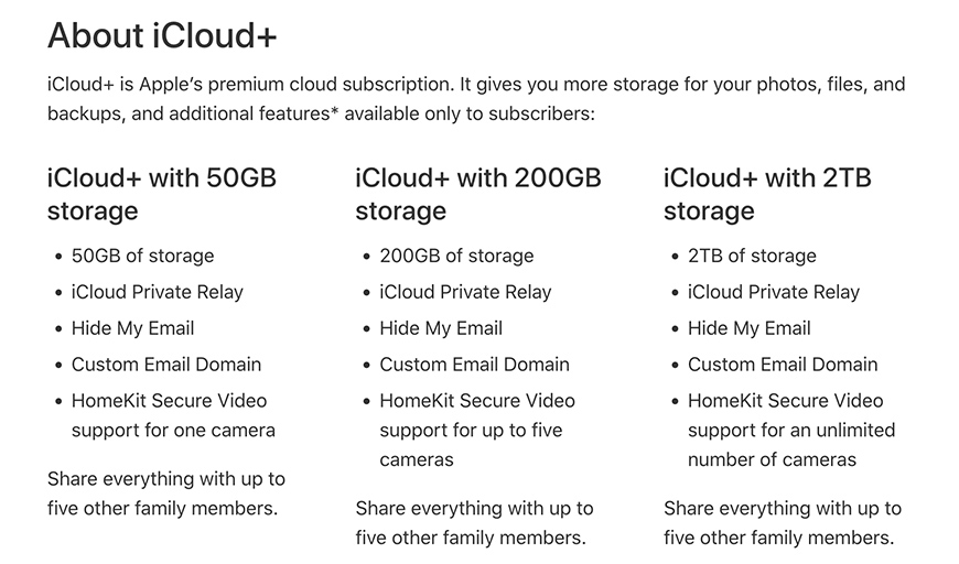 a list of different cloud storage options.