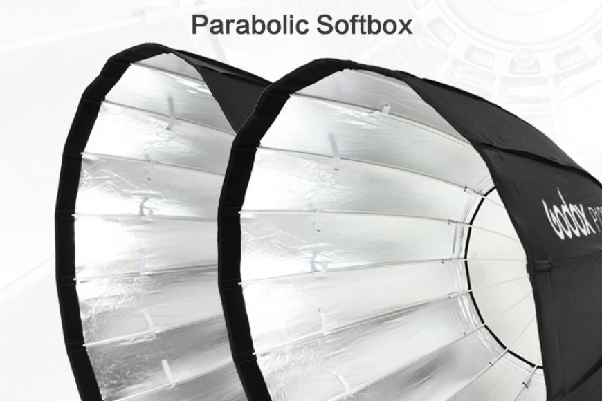 a close-up of a deep parabolic softbox.