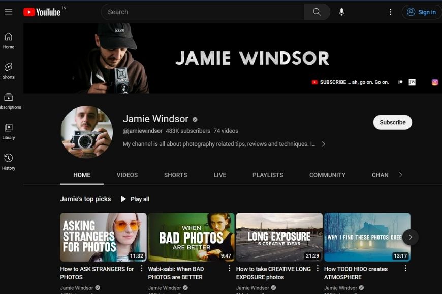 jamie windsor's youtube page.