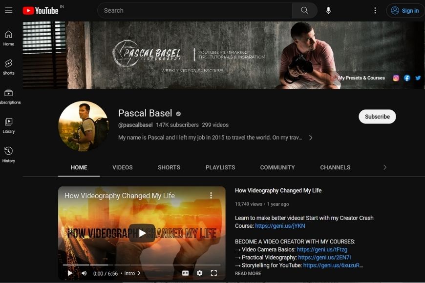 Pascal Basel Youtube channel
