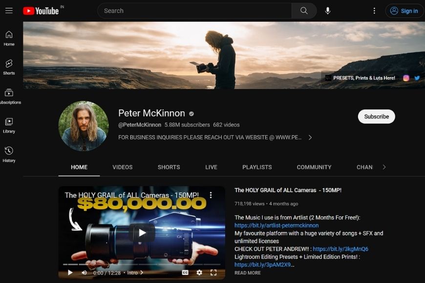 Peter McKinnon on YouTube