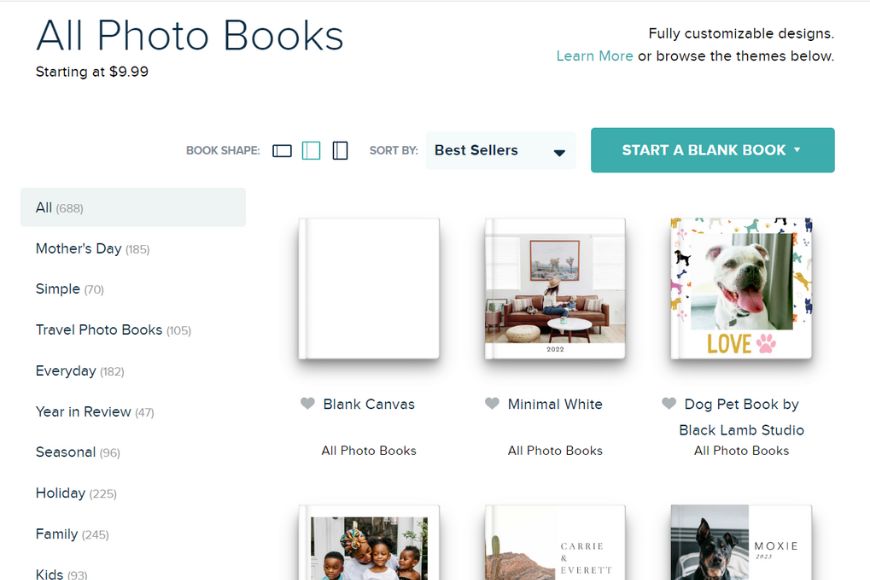 Photo Book Design Interface- Mixbook