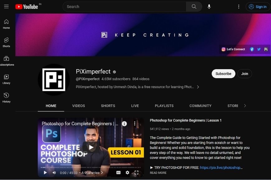 Piximperfect on YouTube