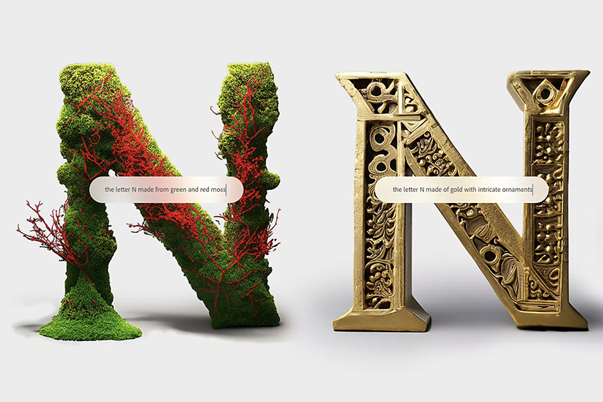 the letters n and n are made out of moss.
