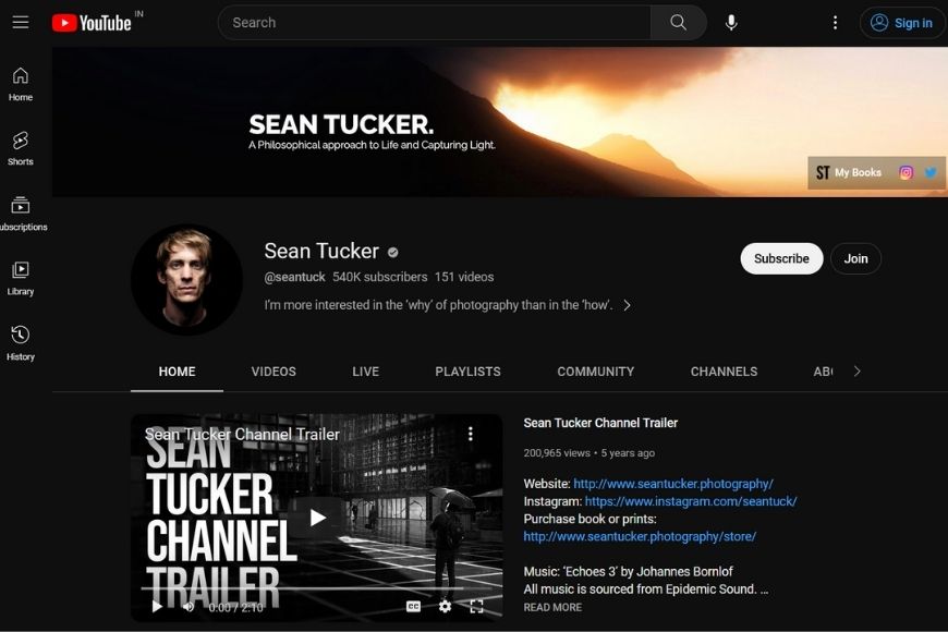 sean tucker channel trailer on youtube.