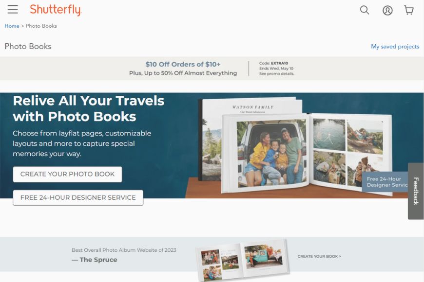 Shutterfly_Photo Books Page