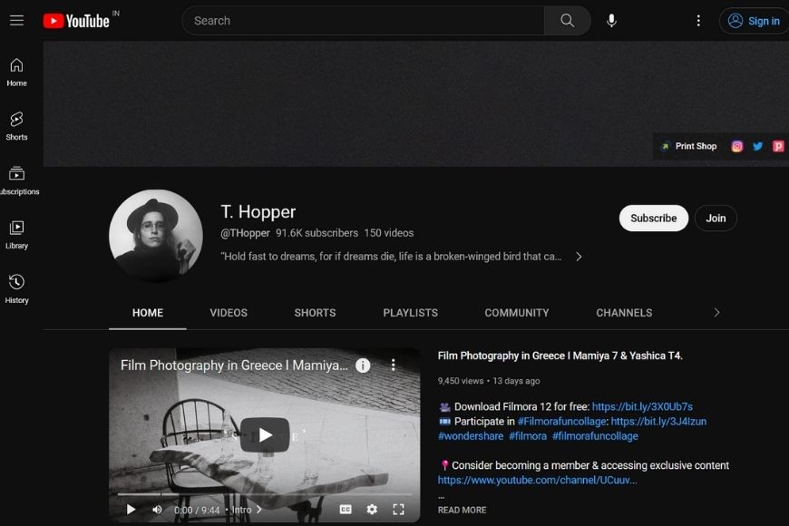 T. Hopper on YouTube