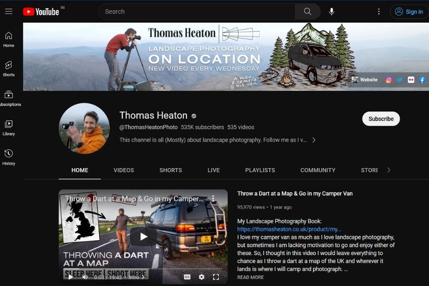 thomas heaton on location on youtube.
