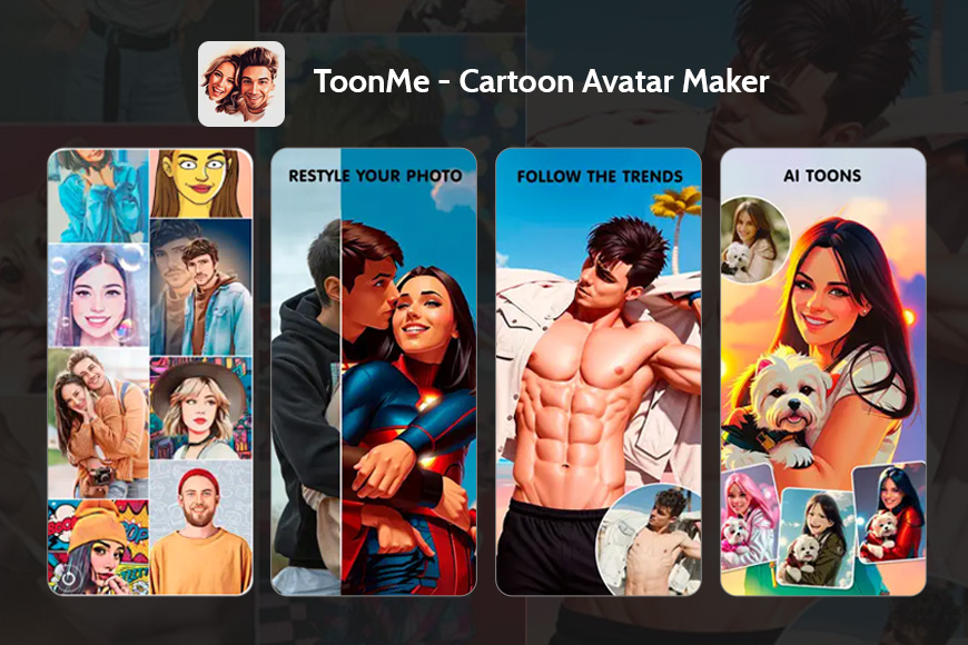 a screenshot of the ToonMe cartoon avatar maker.