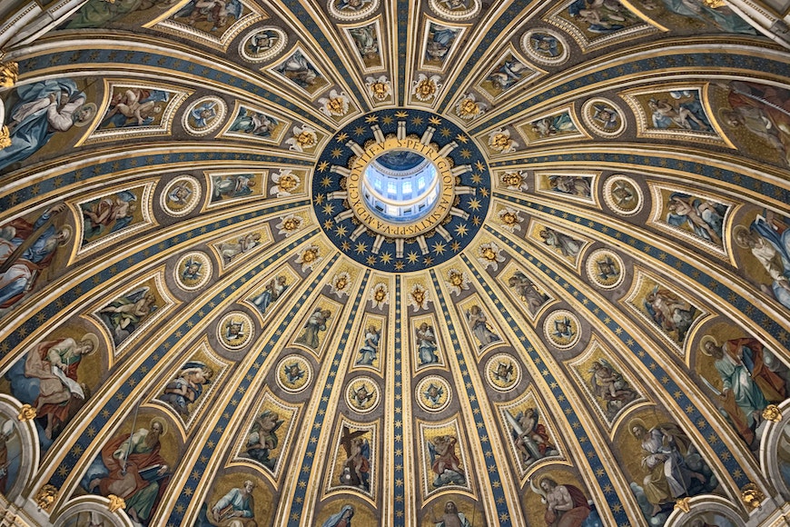 the dome of st peter's basilica in rome, italy.