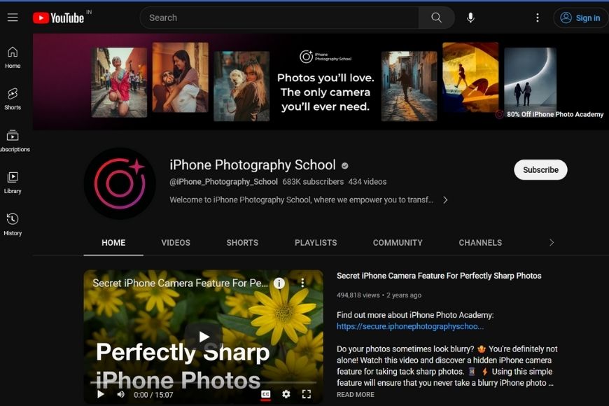 iPhone Photography School on YouTube
