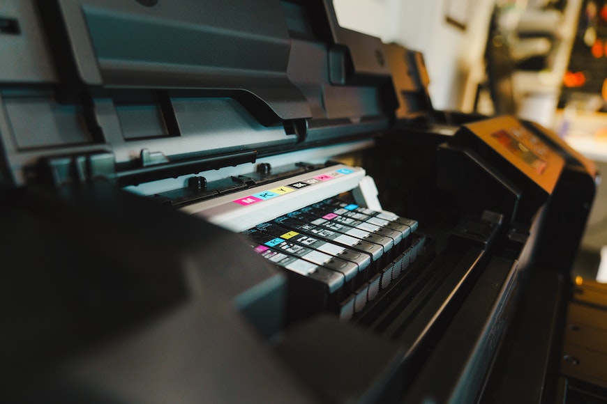 A close up of an epson inkjet printer.