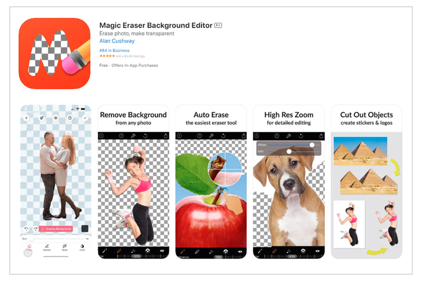 a screenshot of Magic Eraser app homepage