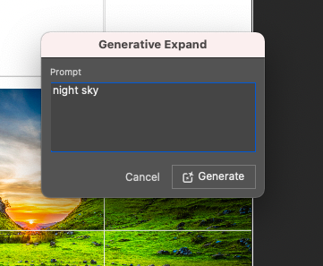 night sky generative expand