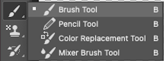 Adobe photoshop brush icon tool.