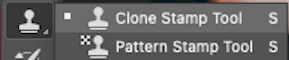Clone stamp tool in adobe photoshop.