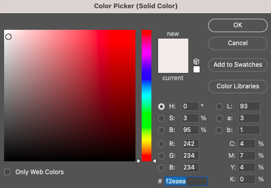 Color picker in adobe photoshop.