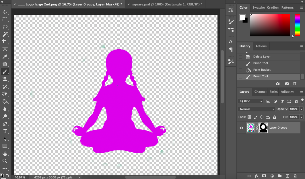A silhouette of a girl in yoga pose in adobe.