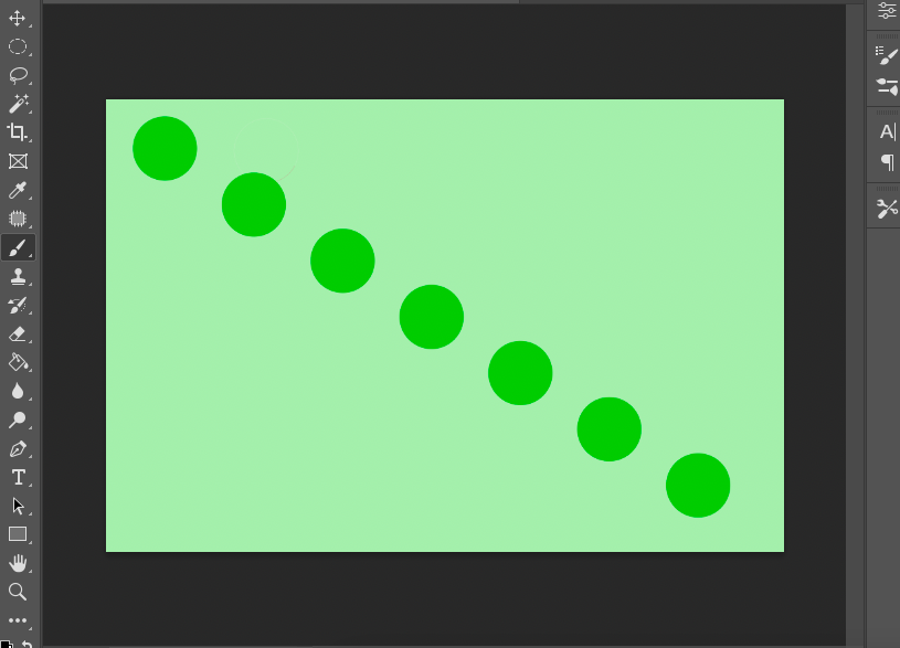 A green dotted pattern in adobe photoshop.