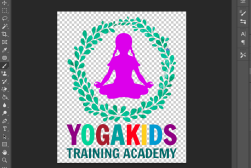 Yoga kids training academy logo in adobe.