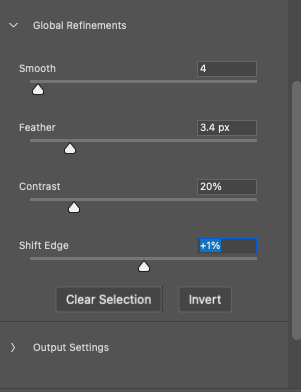 global refinement tool, smooth edges photoshop