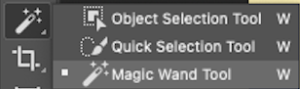Adobe photoshop magic wand tool.