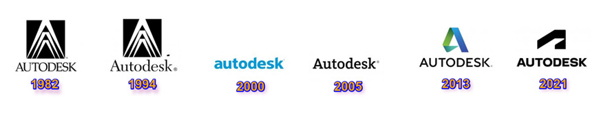 The history of autodesk logos.