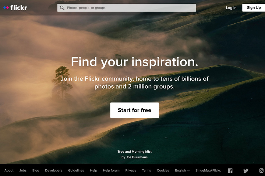 A screen shot of the flickr website.