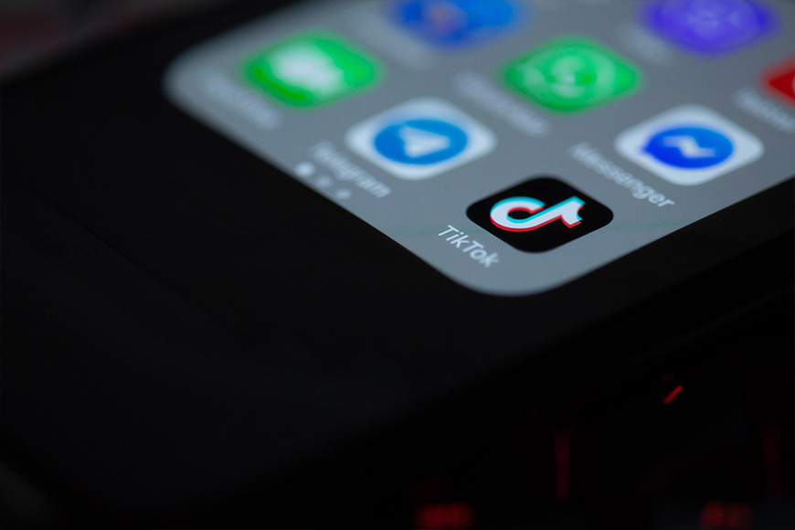 The tiktok app is displayed on a cell phone.