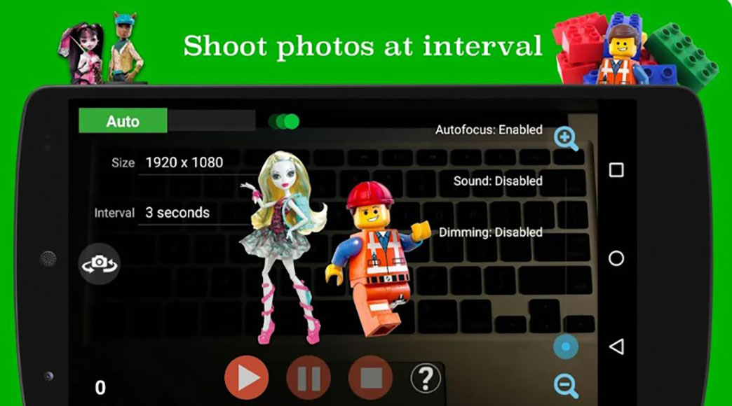 A screenshot of the stop motion tools in PicPac Stop