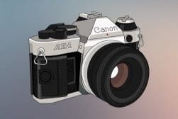 An illustration of a canon camera.