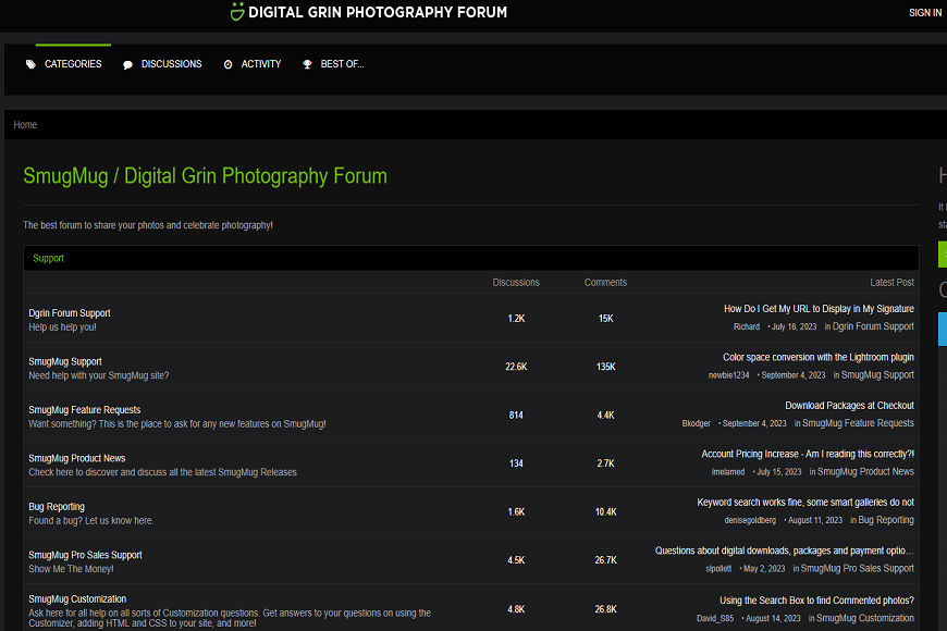 A screen shot of the website for the slg photography form.