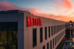 Netflix's headquarters in los angeles at sunset.